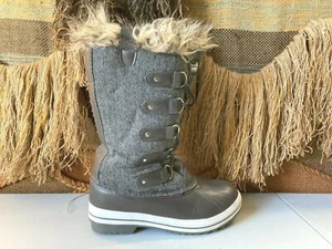 Bota de piel gris impermeable aislada polar para mujer talla 10 - Imagen 1 de 9