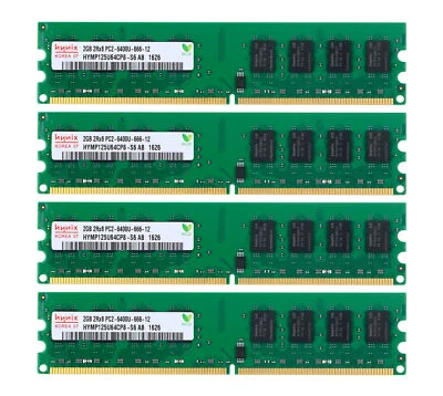 8GB 4X 2GB 2G PC2-6400U DDR2 800MHz 2RX8 240pin Desktop DIMM RAM Memory CL6 DD)^ - Image 1 of 4