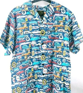 Camicia auto vintage uomo grande manica corta muscoli collezionisti papà regalo Chevy Ford - Foto 1 di 9