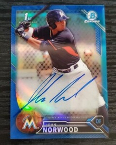 2016 Bowman Chrome Blue John Norwood Auto /150