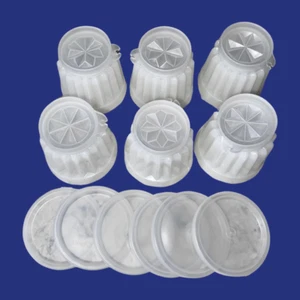 6 Vintage TUPPERWARE Ice Cream,Jello, Pudding, JEL-ETTE 3-PC Molds COMPLETE - Picture 1 of 4