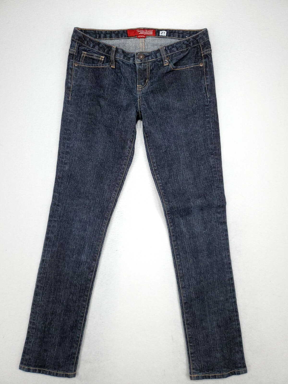 Guess Womens Straight Jeans Size 27 Comfort Stretch Denim Low Rise Dark Wash Ebay