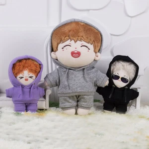 Plush Doll Toy Clothes 10cm 20cm Dress Up Clothings Hooded Hoodie Pants Sets - Picture 1 of 37