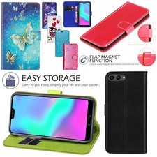 For Huawei Y6 2018/ 2019 Honor 10 PU Leather Stand Flip Wallet Cover Phone Case
