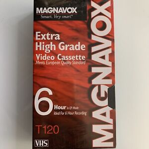 Magnavox Video Cassette VHS Black Tape T-120 New Sealed