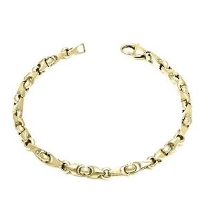 14 Karat Gelbgold massives handgefertigtes modisches Gliederarmband 7 Zoll 5 mm 16,2 Gramm - Bild 1 von 3