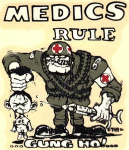 CALCOMANÍA ROTH ORIGINAL DE COLECCIÓN EDITADA 1968 VIETNAM MEDICAL ERA GUERRA VIEJO CUERPO DE CAMPO - Imagen 1 de 2