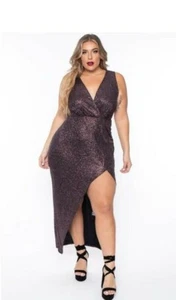 NEW NWT CurvySense Plus Size Metallic Tulip Hem Dress Size 3X (20) - Picture 1 of 4