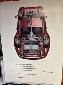 RARE Vintage 1995 Factory Porsche Posters 911 turbo cutaway with specs - Picture 1 of 5