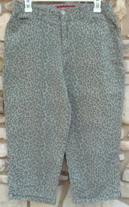 Pantalones Cortos Gloria Vanderbilt Capri Para Mujer 12 Petite Camoi Leopardo Verde Elástico - Imagen 1 de 4
