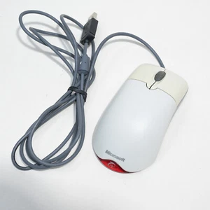 Genuine Microsoft USB PS/2 PC Computer Wheel Mouse Optical White - Tested! - Picture 1 of 5