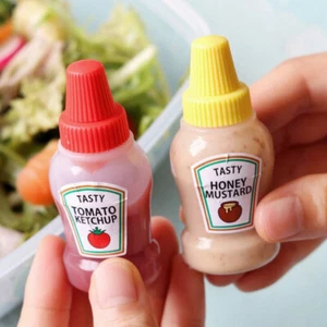 4pcs 25ML Mini Tomato Ketchup Bottle Portable Sauce Salad Dressing Container JO - Picture 1 of 11