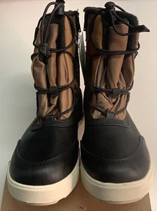 Cat & Jack Boys' Black Brown Ivan Thermolite Zippered Winter Boots NWT Size 5 - Picture 1 of 3