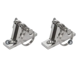 (2) SS 316 Straight Deck Hinge Mount w/Quick Release. Pin Marine Boat Bimini Top - Picture 1 of 3