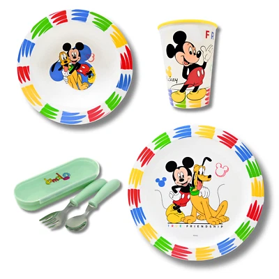 Set stoviglie per bambini Topolino piatti per bambini set piatti posate per bambini ragazzi - Immagine 1 di 4