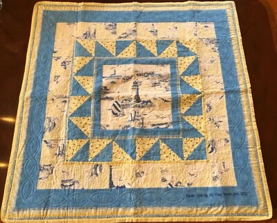 航海主题大号绗缝拼布方形悬挂挂毯纺织艺术 — 第 1/4 张图片