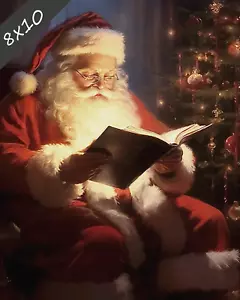 Vintage Style Christmas Art Print #6 8x10" Wall Decor Santa Claus Cozy Christmas - Picture 1 of 1