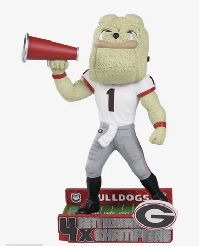 Hairy Dawg Georgia Bulldogs 4X National Champions Mascot Bobblehead FOCO #3/250 Cover