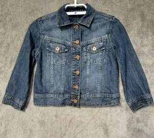 VF Jeanswear Jean Jacket Youth Kids XS Blue Denim Button Front Medium Wash Child - Picture 1 of 12