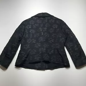 Unbranded Blazer Jacket Womens Size 66 Floral Design Embellished Black 2 Button - Picture 1 of 10