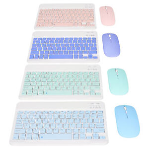 10in Ultra Slim BT Wireless Keyboard Mouse Set USB Charging For PC Laptop Tablet