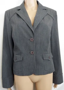 NINE & CO Women Grey Jacket Size 12 Long Sleeves Lined - Picture 1 of 11