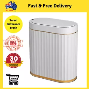 Smart Bathroom Trash Bin with Lid, 7 Liter Slim Automatic Garbage Can, Waterproo - Picture 1 of 7