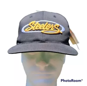 Vintage Pittsburgh Steelers Embroidered Script Lettering NFL snap-back - Picture 1 of 9