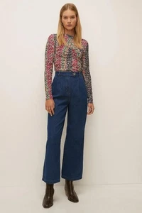 Jeans donna Oasis panta pieghe vita gamba affusolata jeans taglia 12 lavaggio scuro - Foto 1 di 3