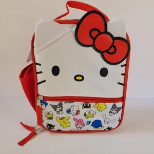 2025 Sanrio Hello Kitty Friends Lunch Box Bag Snack Tote Insulated Red Bow White - Picture 1 of 14