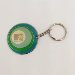 Portachiavi MTV Musica Televisione Metallo Smalto Verde Cerchio Tondo Vintage 2002 - Foto 1 di 4