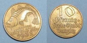 1932 DANZIG 10 PF CHOICE UNCS SCARCE #925-54 - Picture 1 of 1