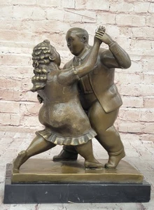 Botero Bronze Sculpture Statue Dancing Couple Figurine Art Figure Marble Sale - Picture 1 of 10