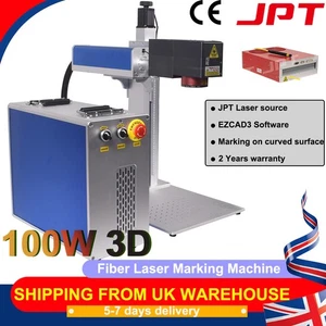 UK Stock 100W JPT 3D Fiber Laser Marking Machine EZCAD 3 For Metal Deep Relief - Picture 1 of 11