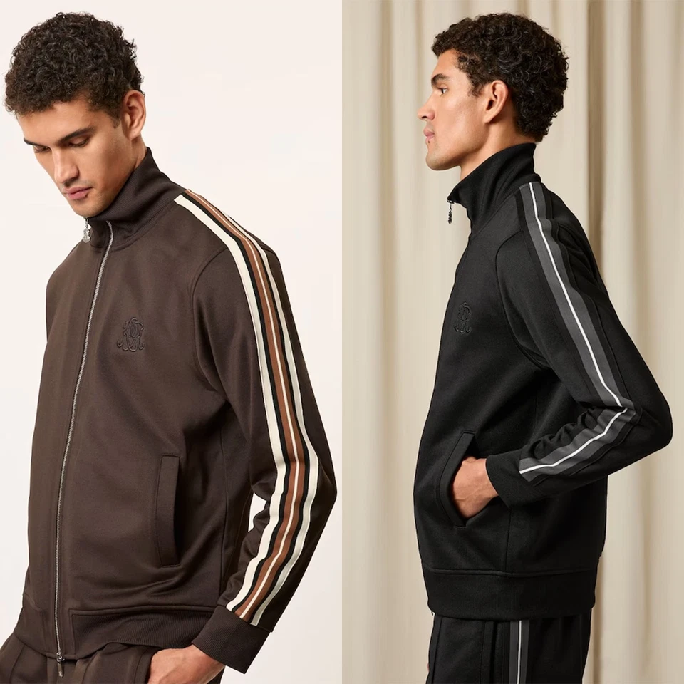 Chaqueta de diseñador Reiss para hombre con monograma de malloya con cremallera calce relajado Foto 1 de 1