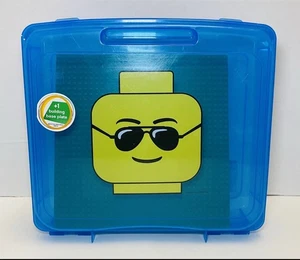 Neu 2013 LEGO blau Projektkoffer 13"x12,4"x3,12" mit 10x10 grüner Grundplatte - Bild 1 von 8