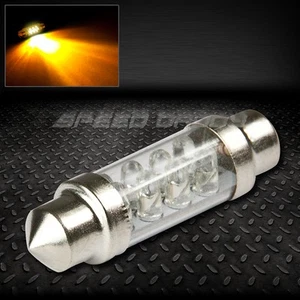 39MM AMBER HIGH POWER AUTO INTERIOR DOME 12V LIGHT BULB LAMP w/8 X 3MM ROUND LED - Picture 1 of 1