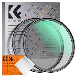 K&F Concept 67mm Black Mist 1/4+1/8 Filter Set, Soft Effect, For Contrast Adjust - Picture 1 of 8