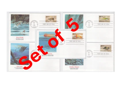 TurtlesTradingPost- Fishing Lures  1991 FDC  #2545-49 Fleetwood- 3 Covers - Image 1 of 4