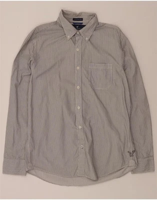 AMERICAN EAGLE OUTFITTERS Mens Authentic Shirt Large Grey Striped Cotton BW12 - Image 1 of 3
