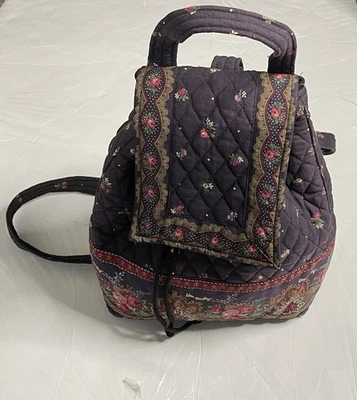 Vintage Vera Bradley Floral Print Petit Point Quilted Mimi Backpack RARE - Image 1 of 4