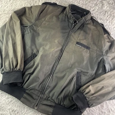 Vintage Members Only Jacket Mens 42 Large Black Bomber Racer Epaulette 80s Retro - Image 1 of 4