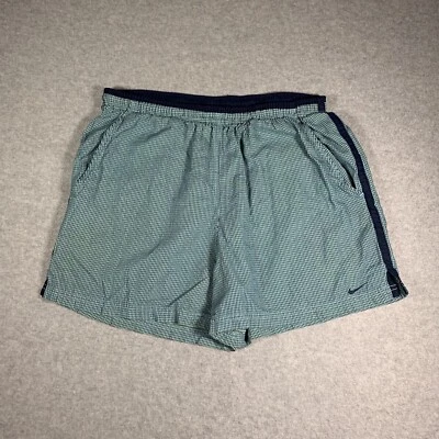 Bañador Nike de lino a cuadros talla grande verde y azul pantalones cortos usados Foto 1 de 4