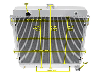 Atomic Champion 2 Row All Aluminum Radiator for 1979 Dodge RD200 V8 Engine - Image 1 of 4
