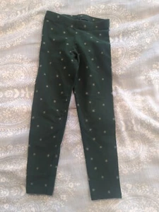 Old Navy Girls Fashion LEGGINGS green silver stars XS (5) - Picture 1 of 2