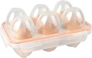 6 Grids Egg Holders, Egg Cartons for Refrigerator, Egg Storage Container, Shockp - Picture 1 of 9