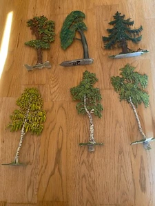 Beit seitig bemalte Zinnflach -  Bäume   sehr groß  5x  200 mm & 1 x 150 mm - Bild 1 von 9