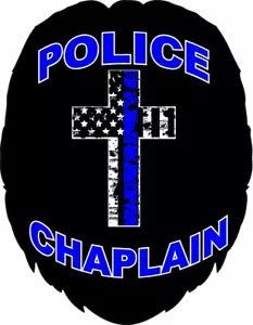 Police Chaplain Vinyl Decal Police Badge REFLECTIVE - Bild 1 von 4
