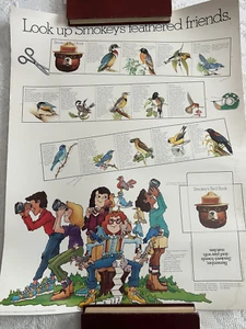 24x19" Smokey Bear Vogel Buch Poster ungeschnitten 1983 Forest Service Sammlerstück - Bild 1 von 7