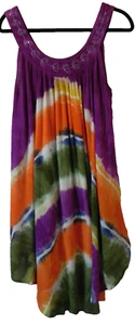 Aremar Vintage Tie Dyed woman's dress one size boho flowey festival pockets - Picture 1 of 4
